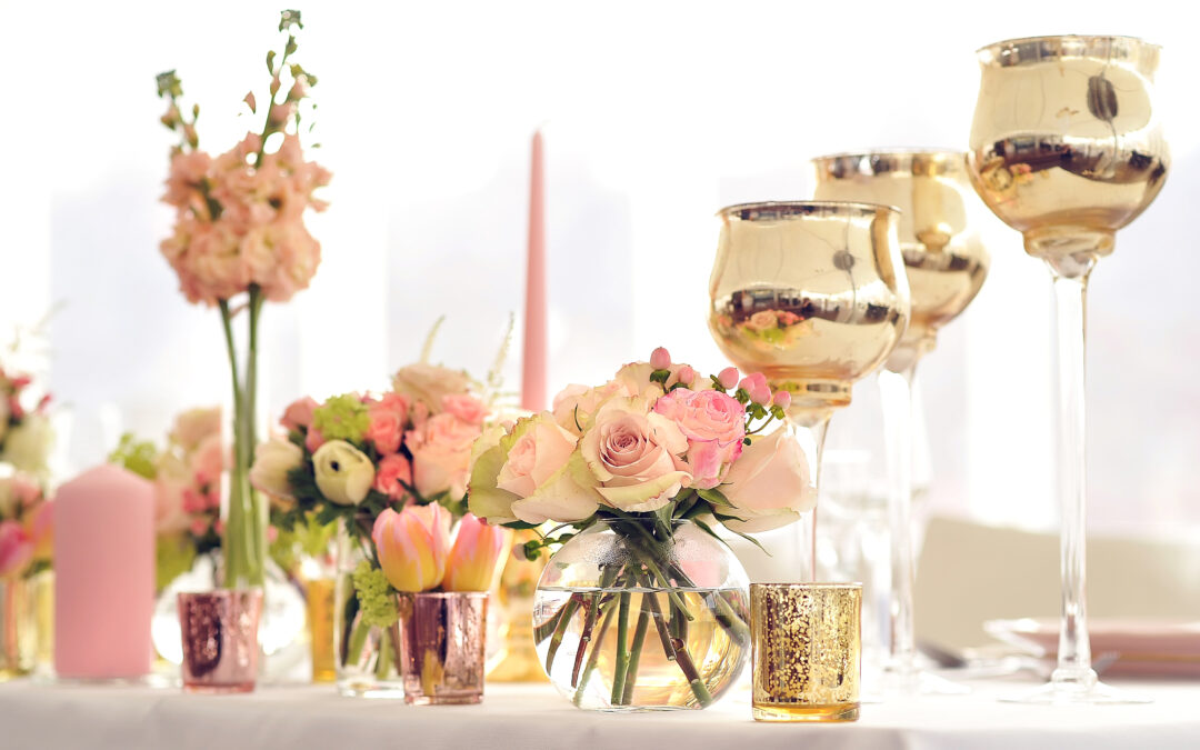 Rose Quartz and Gold Wedding Theme